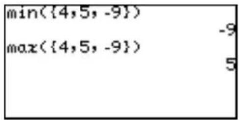 min({4,5,-9}) max({4,5,-9}) -9 5