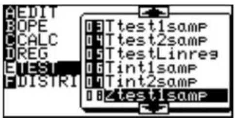 AEDIT BOPE CALC DREG EUST FDISTR1 03Ttest1samp 04Ttest2samp 05TtestLinres 06Tint1samp 07Tint2samp 08Ztest1samp