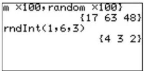 m ×100, random ×100} {17 63 48} rndInt(1,6,3) {4 3 2}