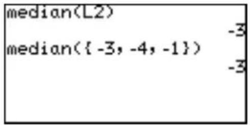 median(L2) -3 median({ -3, -4, -1 }) -3