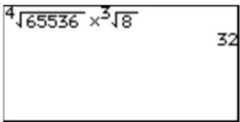 4√65536 ×3√8 32