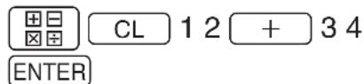 ⊕□ □□ CL 1 2 + 3 4 ENTER