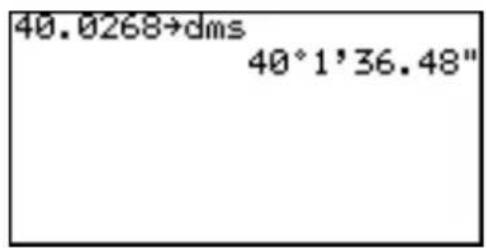 40.0268→dms 40°1'36.48"
