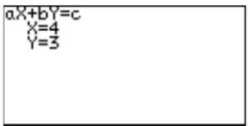 aX+bY=c X=4 Y=3
