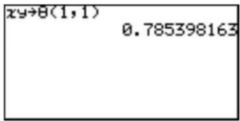 xy→θ(1,1) 0.785398163