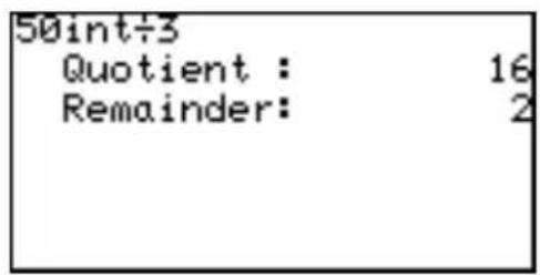 50int÷3 Quotient : 16 Remainder: 2