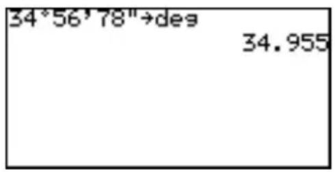 34°56'78"→deg 34.955