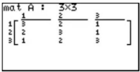 mat A : 3×3 1[1/3 2/2 3/1 2[2/3 3/1 3[1/2 3/3] ]