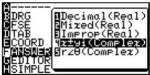 DRG FSE TAB COORD FANSWER EDITOR SIMPLE Decimal(Real) Mixed(Real) ImProp(Real) r≥8(Complex)
