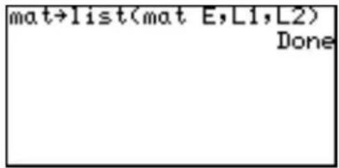 mat→list(mat E,L1,L2) Done