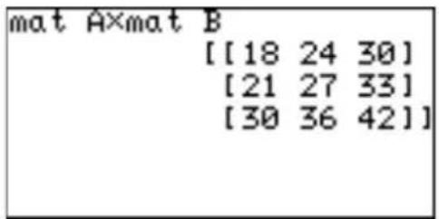 mat A×mat B [[18 24 30] [21 27 33] [30 36 42]]