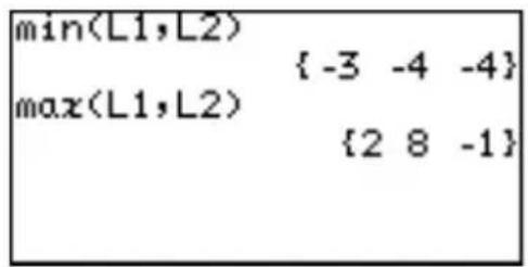 min(L1,L2) { -3 -4 -4 } max(L1,L2) {2 8 -1}