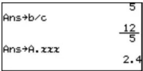 Ans→b/c 5 12/5 Ans→A.xxx 2.4