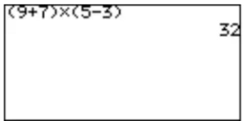(9+7)×(5-3) 32