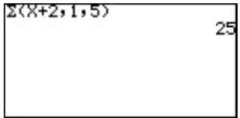Σ(X+2,1,5) 25