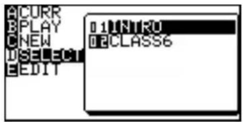 ACURR BPLAY CNEW DSELECT EEDIT 0 1UNTRU 02CLASS6