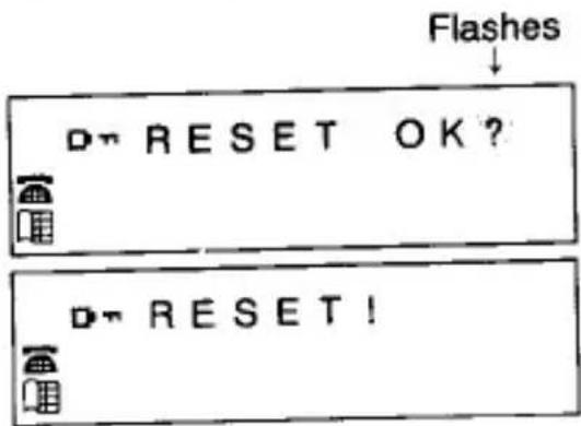 Flashes D# RESET OK? D# RESET!