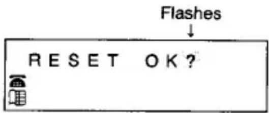 Flashes ↓ RESET OK?