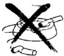 Hand-drawn crossed-out cigarette with a cross symbol, likely indicating no smoking or rejection.