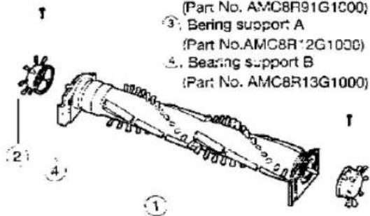 (Part No. AMC8R91G1000) ③: Bering support A (Part No.AMC8R'2G1000) ④: Bearing support B (Part No. AMC8R13G1000)