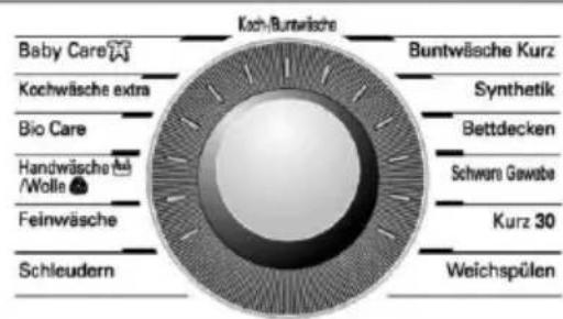 Koch/Buntwäsche Baby Care Kochwäsche extra Bio Care Handwäsche /Wolle Feinwäsche Schleudern Buntwäsche Kurz Synthetik Bettdecken Schwens Gewabe Kurz 30 Weichspülen