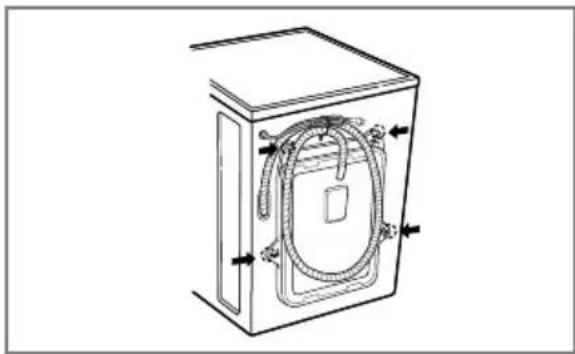 LG WD-12400 - ■ Abnehmen der Transportsicherungsschrauben - 1