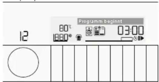 12 80°C Programm beginnt 03:00 18:00 ○