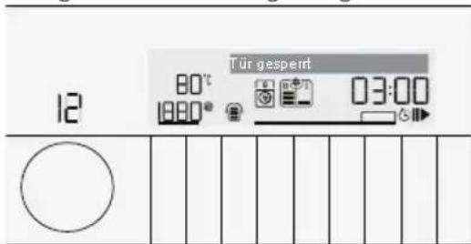Tür gesperrt 12 80°C 03:00 ○