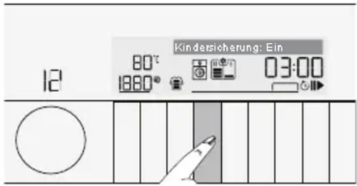 Kindersicherung: Ein 12 80° 1880° 03:00