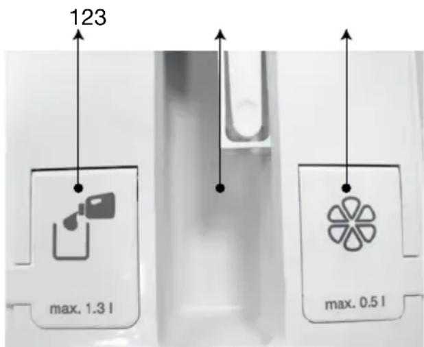 123 max. 1.3 l max. 0.5 l