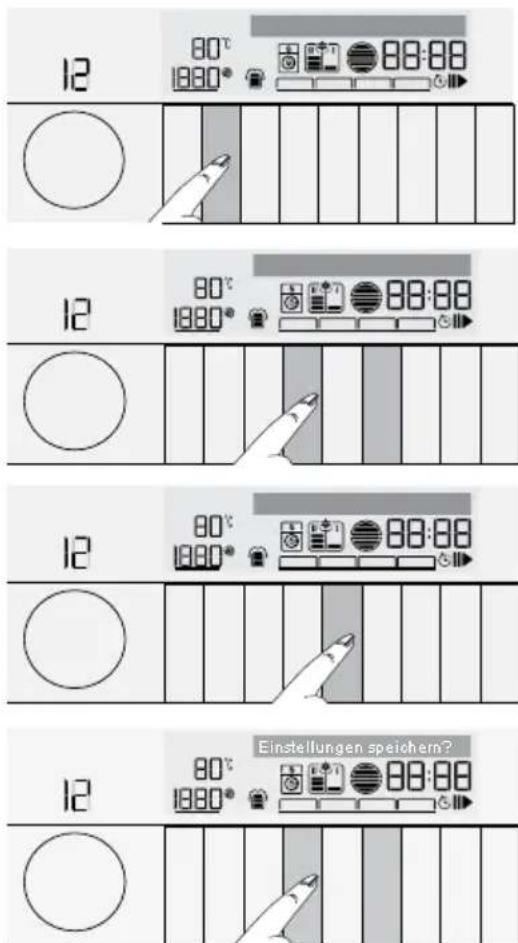 12 80°C 1880° 88:88 12 80°C 1880° 88:88 12 80°C 1880° 88:88 12 Einstellungen speichern? 80°C 1880° 88:88 12