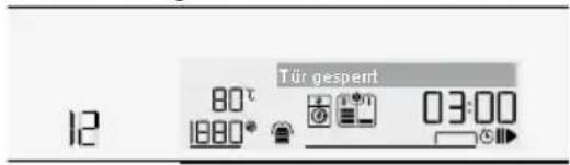 12 80°C 1880° Tür gesperrt 03:00