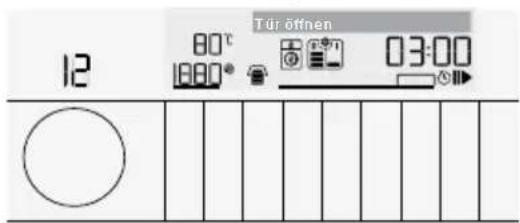 Tür öffnen 12 80°C 03:00 ○