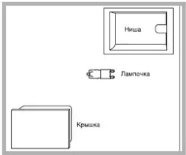 Ниша Лампочка Крышка