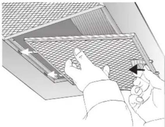 BOSCH DKE625E - Metalen vetfilters verwijderen en aanbrengen: - 1