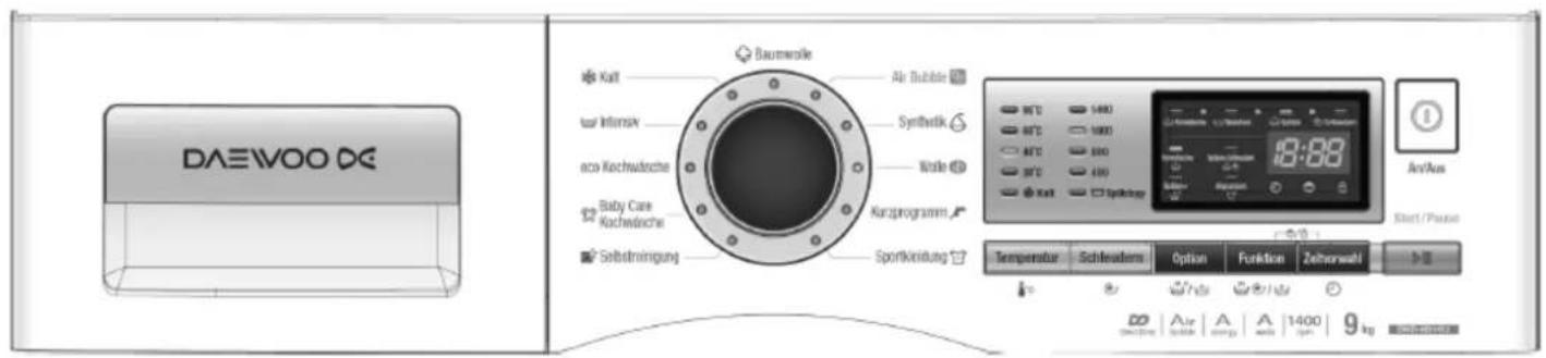 DAEWOO DC Baumwolle Air Bubble Kelt Infensy acq Kochwedeche Baby Care Kachwedeche Selbstminigung Synthetik Waste Kurzprogramm Sportklinikung Air Bubble 18:88 AviAus Start / Posten Temperatur Schleudern Option Funktion Zeitvorwalt Air A A 1400 kg