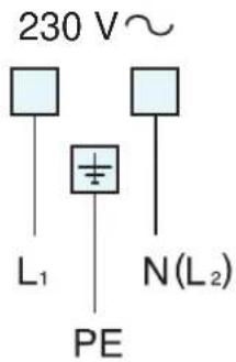 230 V~ L₁ PE N(L₂)