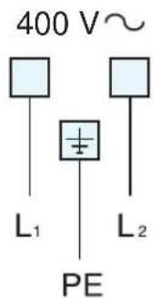 400 V~ L₁ PE L₂