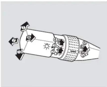 Diagram of a missile or projectile with labeled components and directional arrows indicating motion or force vectors.