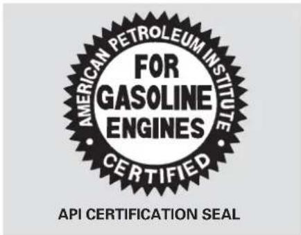 AMERICAN PETROLEUM INSTITUTE FOR GASOLINE ENGINES CERTIFIED API CERTIFICATION SEAL