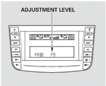 ADJUSTMENT LEVEL AUTO OFF PULL 差入 差V 88 88 FADE F9