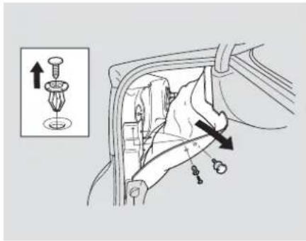 Diagram showing car wheel shift mechanism with directional arrow and labeled parts