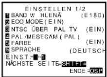 TOSHIBA V-780EG - Optionale Einstellungen - 1