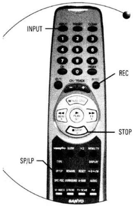 INPUT REC STOP SP/LP SANYO