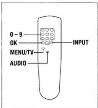0 - 9 OK MENU/TV AUDIO INPUT
