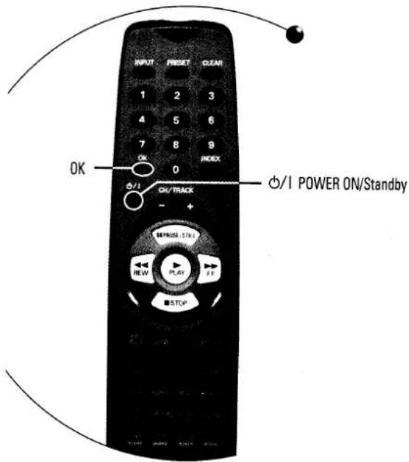 INPUT RESET QUAR 1 2 3 4 5 6 7 8 9 OK 0 INDEX OK ON/TRACK - + ●/I POWER ON/Standby ●/I REW PLAY FF STOP