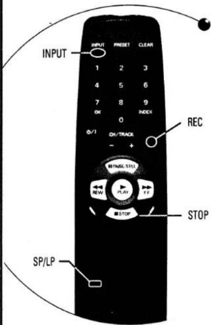 INPUT 1 2 3 4 5 6 7 8 9 OK INDEX 0 #/1 CH/TRACK - + REC STOP SP/LP