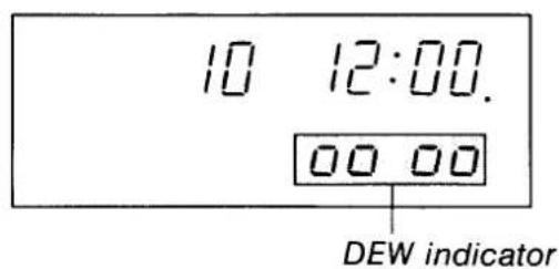 10 12:00. 00 00 DEW indicator