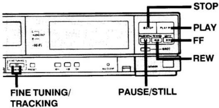 STOP PLAY FF REW FINE TUNING/ TRACKING PAUSE/STILL