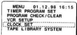 SANYO VHR-768 - Changing the clock - 1
